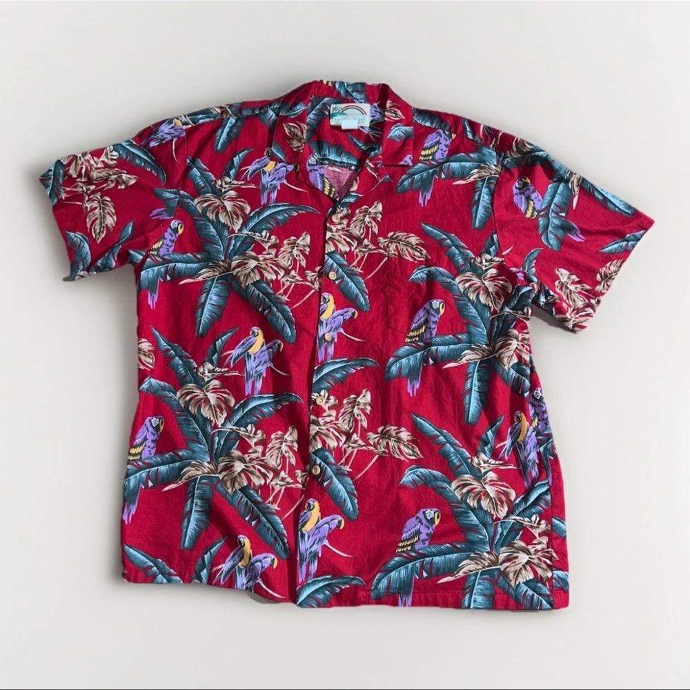 Magnum P.I. Hawaiian Shirt Men's XL Short Sleeve Camp VTG Red Paradise Found